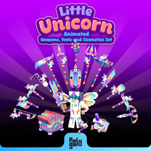 Little Unicorn Animated Weapons and Tools Set (32x)