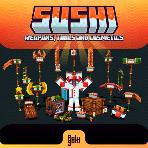 Sushi Weapons, Tools and Cosmetics Set (32x)