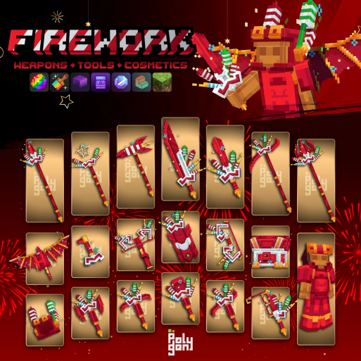 Firework Animated Weapons and Tools Set (32x)