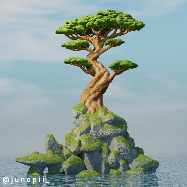 I built a lonely bonsai tree that reaches world height