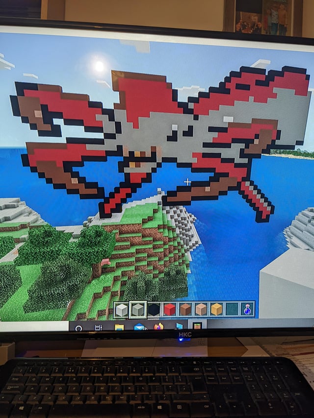 I made a reaper leviathan (subnautica) in minecraft