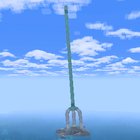 I made a giant trident in Survival Minecraft.