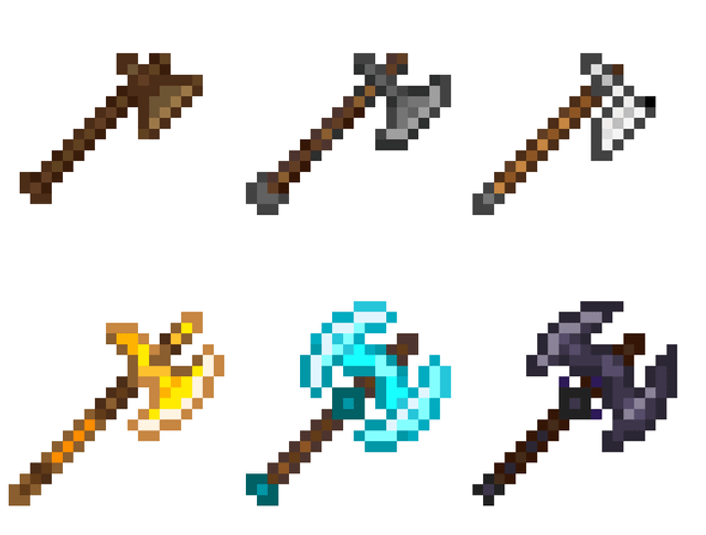 I redesigned the Minecraft Axes! (I've also done Swords and Pickaxes)