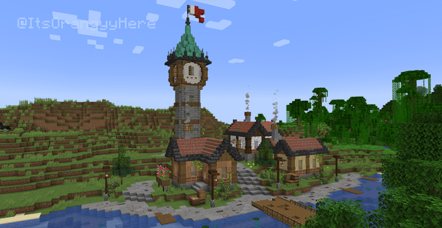 I built a huge tower in my Medieval/Fantasy Town!