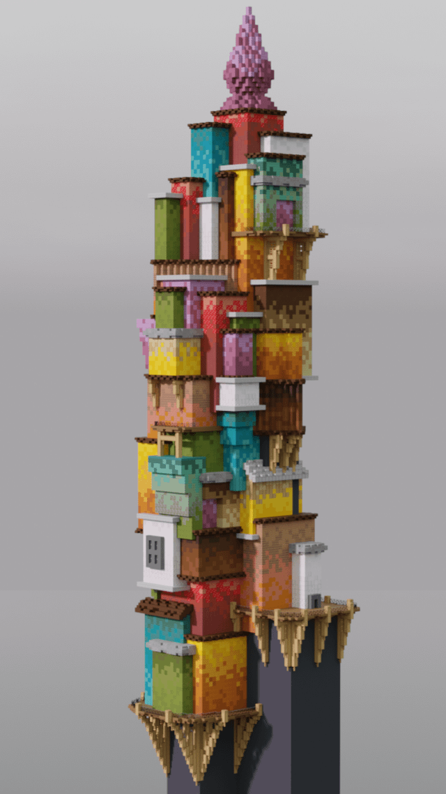 I made a tower using mostly gradients