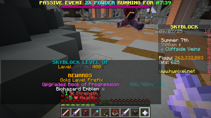 Times leveled up to 400: 3