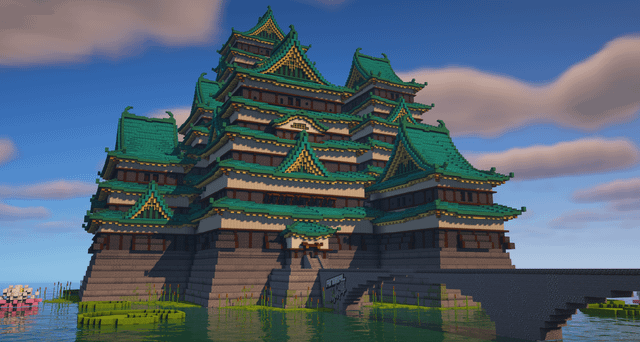 I made a huge Japanese castle! What do you think? :)