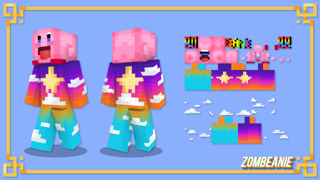 I made a Kirby Minecraft skin!!