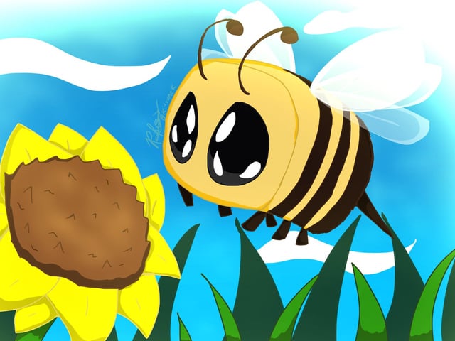 [OC] Adorable Minecraft Bee, they’re really cute.