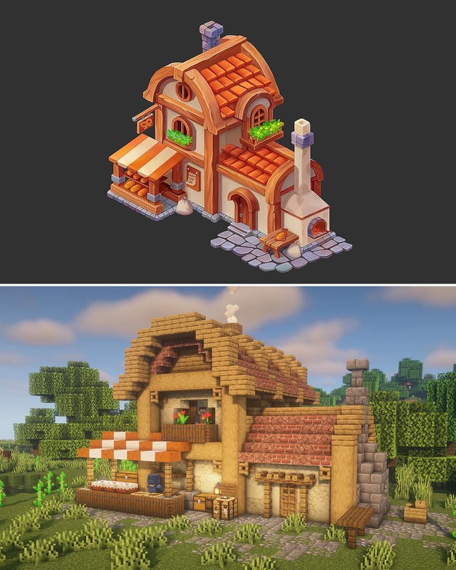 I built this bakery based off a concept art on Pinterest!