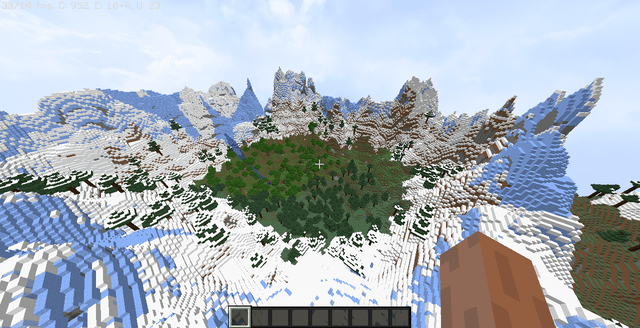 i found this cool mountain with the forest at the middle. what should i build here?