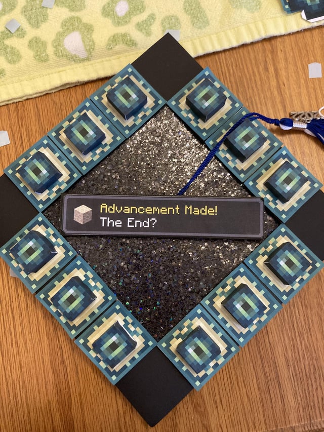 I know this has been done before but... I made an end portal grad cap!