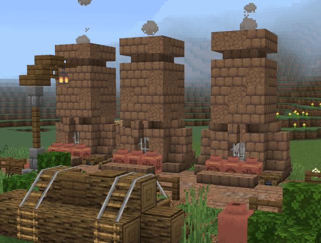 I made these mud furnaces for decorated pots, what do you guys think? :)