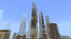A cluster of skyscrapers