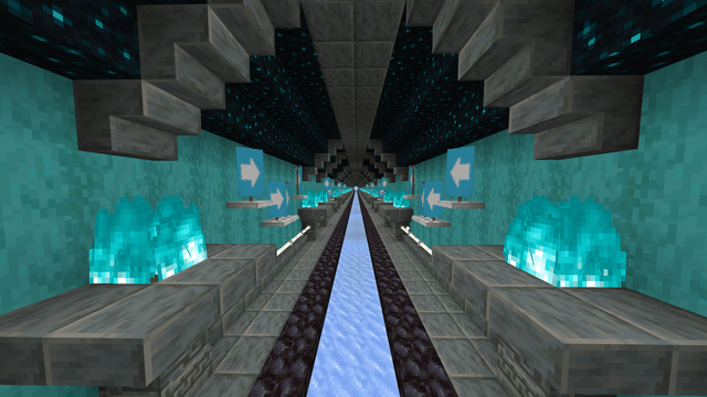 i finally used 1.21 blocks, in a nether tunnel