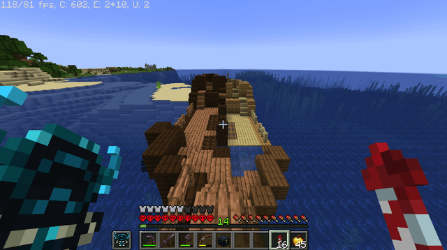 I've never seen a sunken ship like this before, it's half dark oak, and half oak.