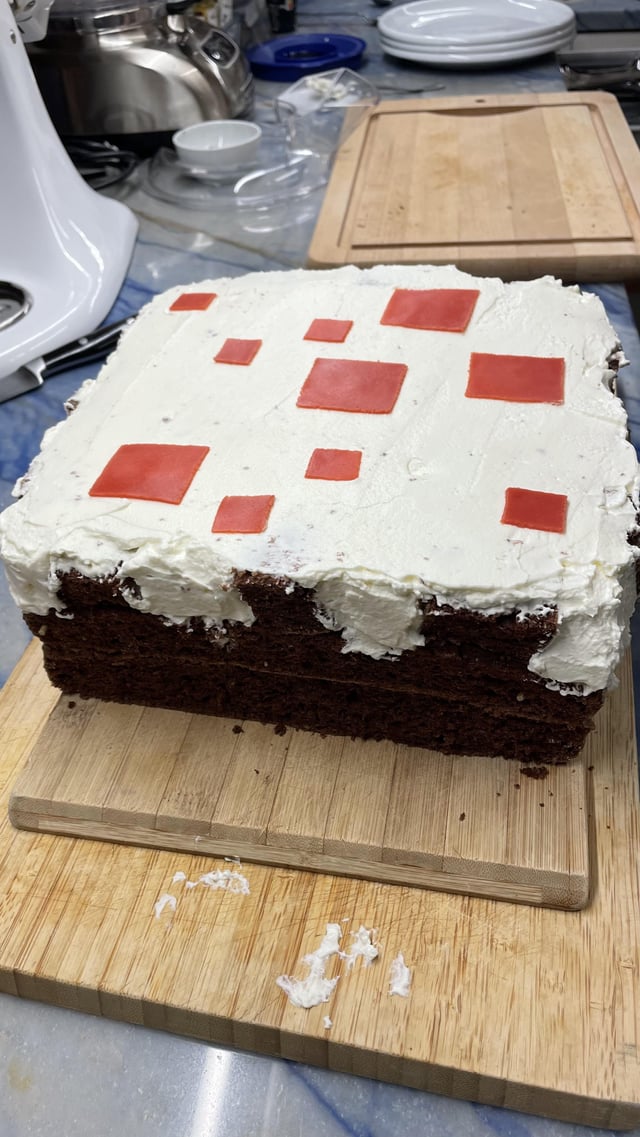 I baked a Minecraft cake irl