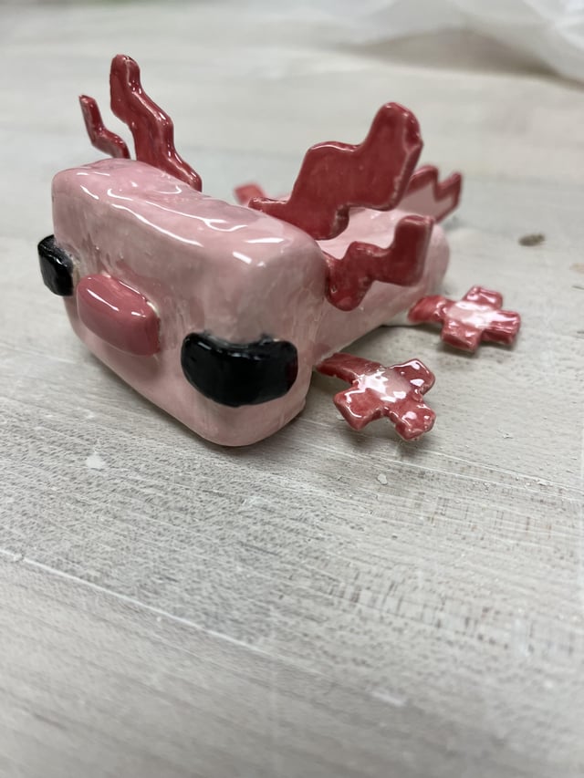 I made Minecraft Axolotl in Ceramics class •~•