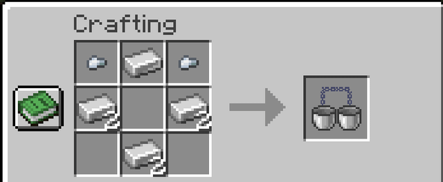 I made an accurate crafting recipe for the bucket in the minecraft movie