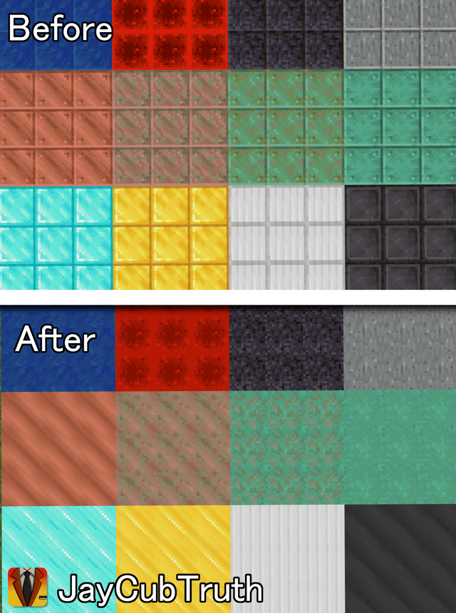 I created a No Grid bedrock/MCPE resource pack that removes all the borders from blocks, allowing you to build without a grid aesthetic. Feedback?