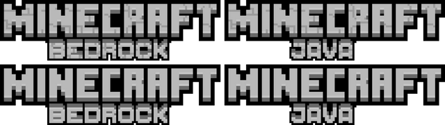 I made pixel art titles for bedrock and java (With and without cracks)