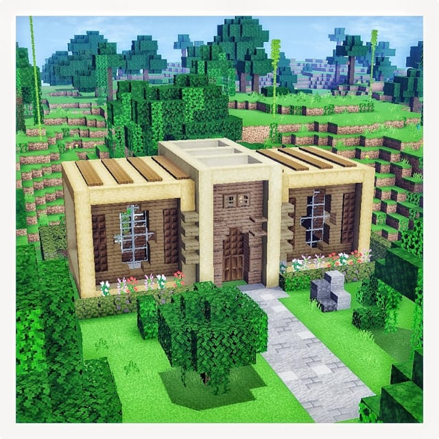 I built Wooden Contemporary House!