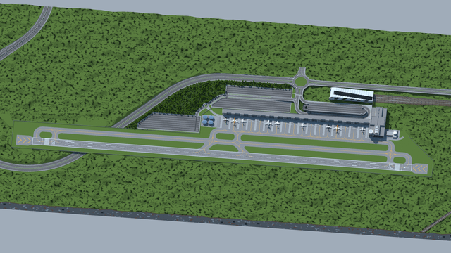 I built an airport in my city project, Alma Bay