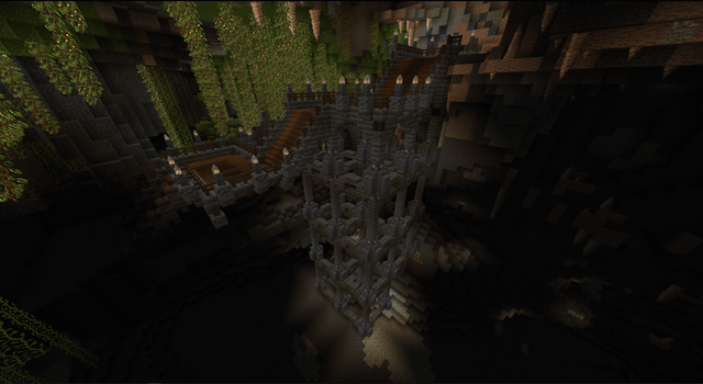 (unfinished) staircase for a massive underground Medieval city! [design is not mine, I'll leave a link in the comments to the owner!]