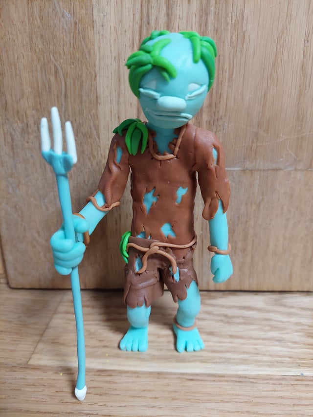 I wanted to make something human-ish from clay. So I made a drowned. I think of remaking the head.