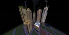 A group of skyscrapers I'm making, trying to represent changes added in every version of MC.