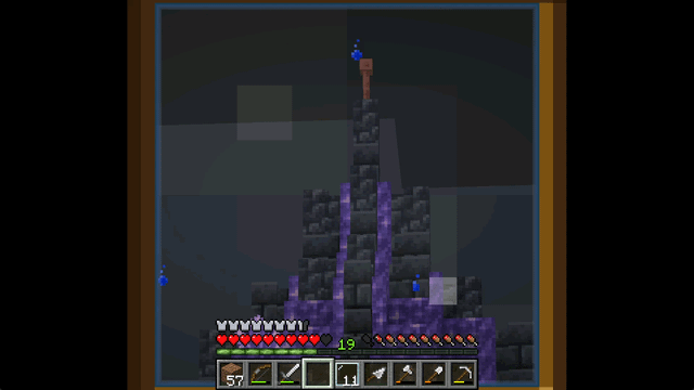 This really cool lightning strike on my newly built wizard tower!