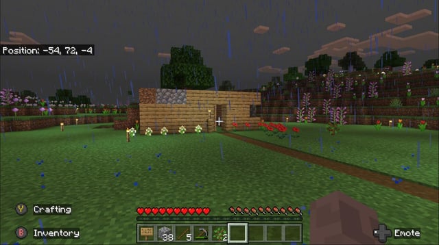 I showed my mom minecraft and she really liked it. This is the house we made together.