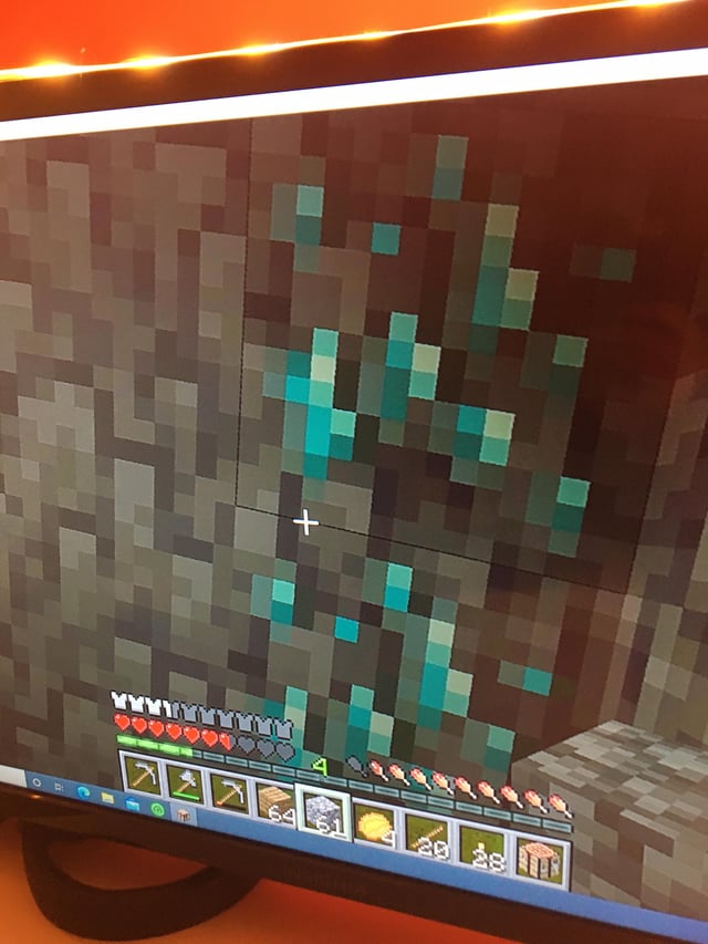 I found diamonds before iron