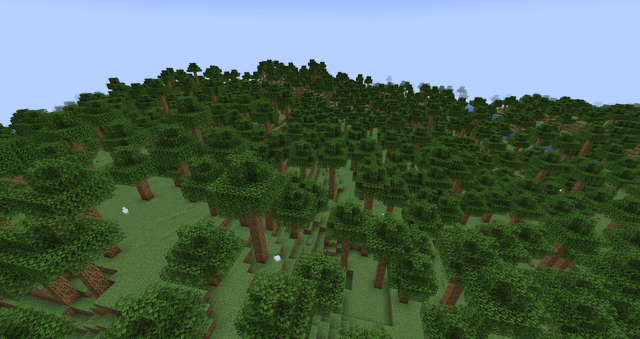 Never realized how tall some birch trees are till I turned them into oak to compare.