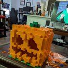 Hundreds of dollars of orange Legos and many hours later, I finally finished my Minecraft pumpkin! 🎃