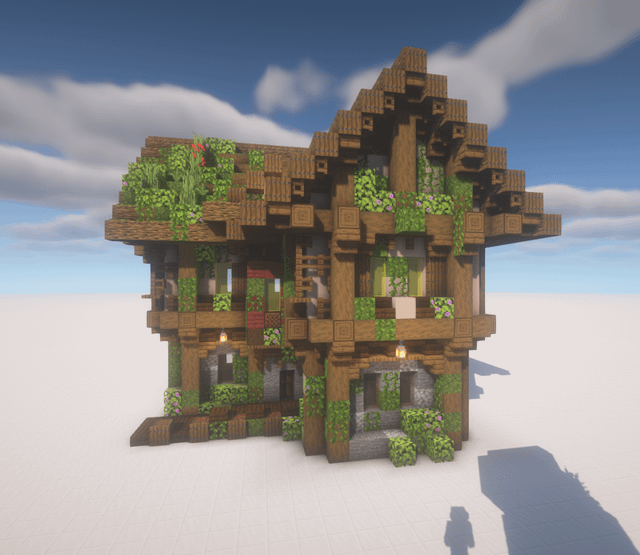 I built this little overgrown fantasy house in creative!