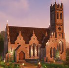 I built a church in my survival world inspired bu Kylemore Church( Ireland) [Video Link in comments]