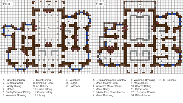 Victorian Manor Blueprint, inspired by the Breakers and Crocker mansions.