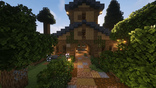 I made a Medieval style Animal Barn in Minecraft!