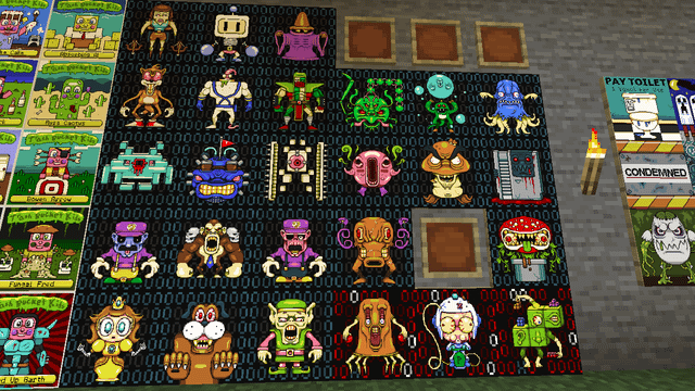 I make trading card maps - Here are some corrupted video game icons!