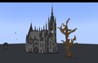 [WIP] Trying my first cathedral shaped build. Also a tree for dramatic effect. Just getting the shape figured out- no crazy details yet. Feedback please :)