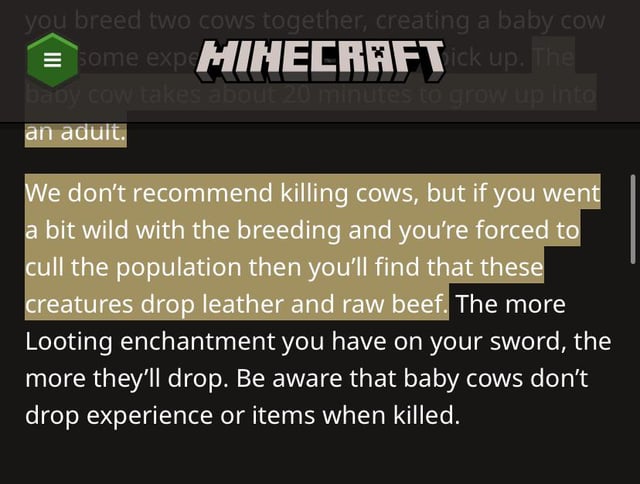 “We don’t recommend killing cows” Why? 😭