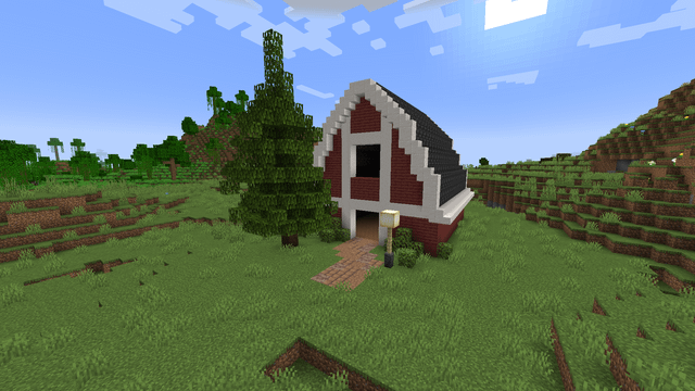 I made a barn using the new red wood