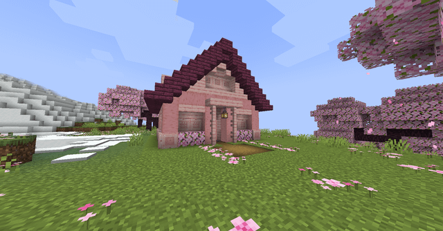 I made this cherry wood house on our SMP, please rate it <3