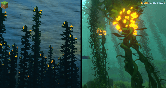 I remade the Subnautica kelp in Minecraft