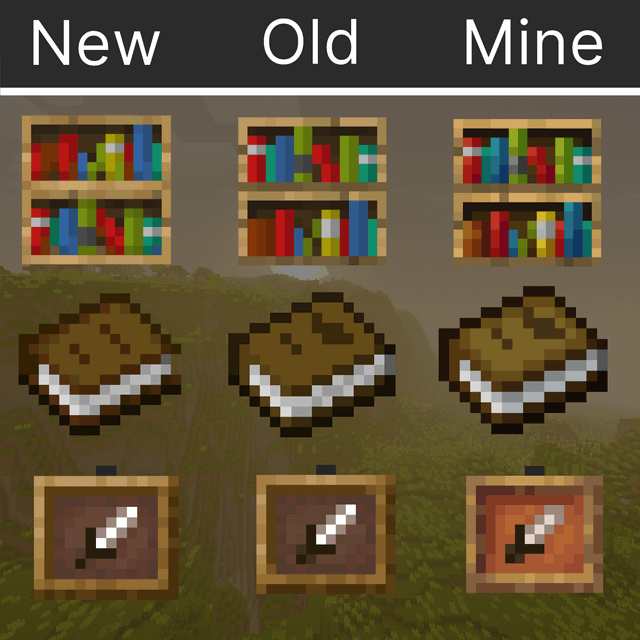 I redesigned some of the old textures, but kinda keeping them the same shape. What do you guys think?