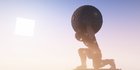 Atlas statue I built in friend group's survival realm