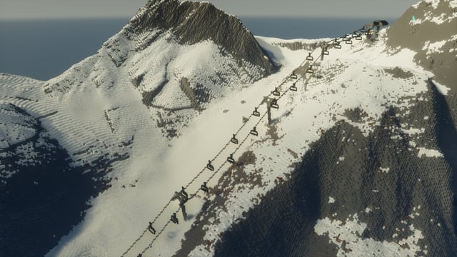 I started working on a skiing station, here's the first update