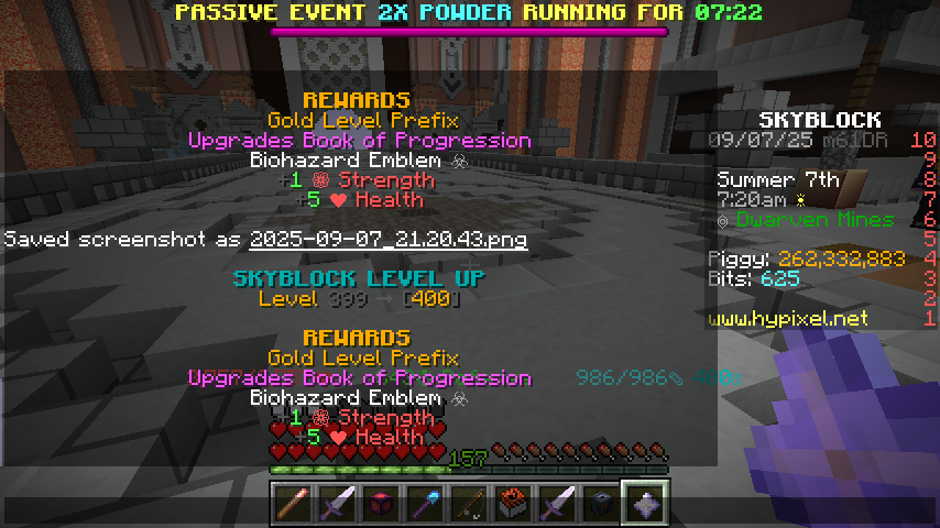 Times leveled up to 400: 4