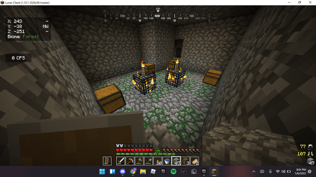 I found 2 zombie spawners inside each other.